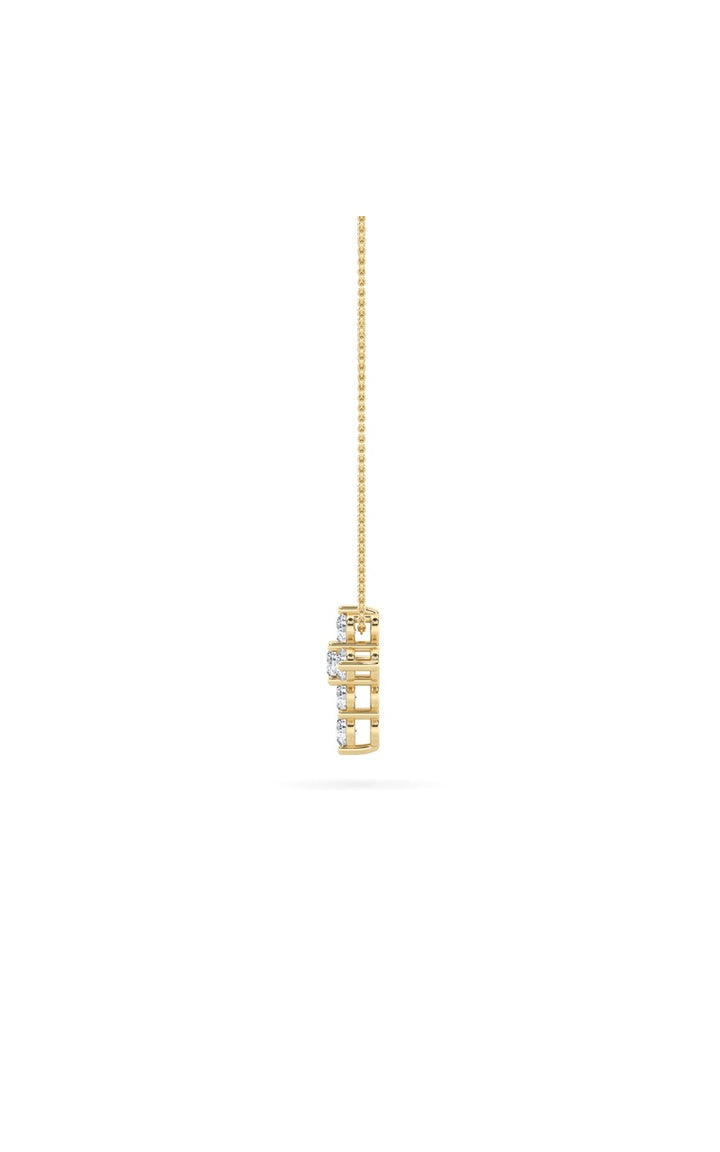 1.5Cttw Round Shaped Lab Grown Diamond (F/VS) Cross Pendant in 14K Gold