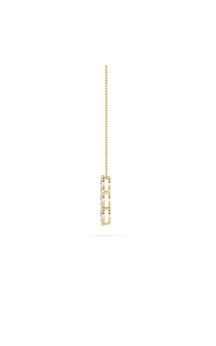 1.5Cttw Marquise Shaped Lab Grown Diamond (F/VS) Cross Pendant in 14K Gold