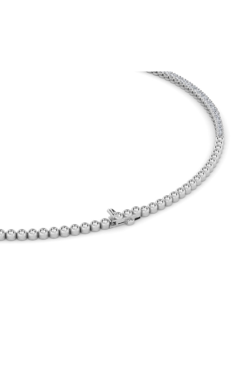 15Cttw Round Shaped Lab Grown Diamond (F/VS) Graduating Half Riviera Necklace in 14K Gold
