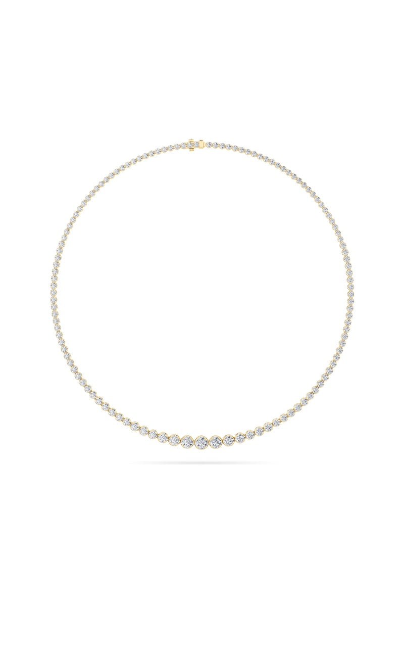 7Cttw Round Shaped Lab Grown Diamond (F/VS) Graduating Half Riviera Necklace in 14K Gold