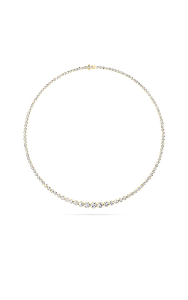 7Cttw Round Shaped Lab Grown Diamond (F/VS) Graduating Half Riviera Necklace in 14K Gold