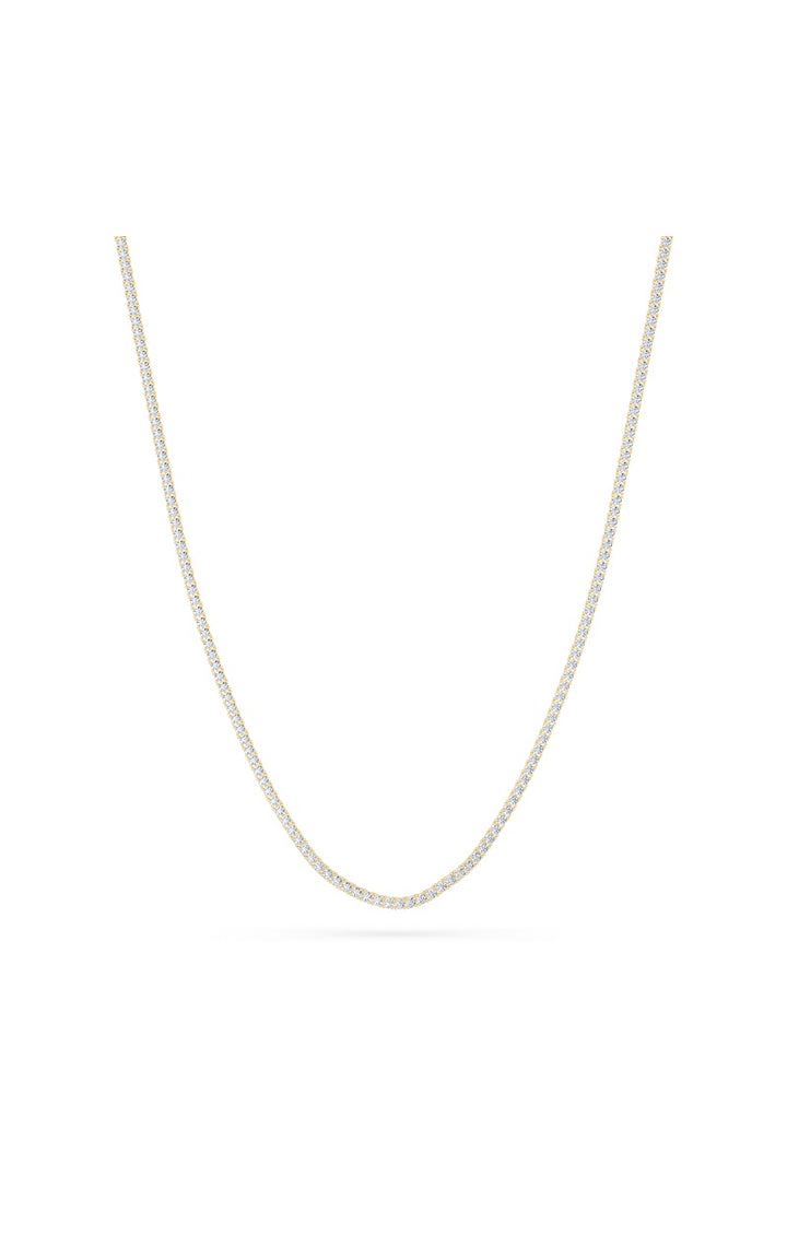 10Cttw Round Shaped Lab Grown Diamond (F/VS) Tennis Necklace in 14K White Gold