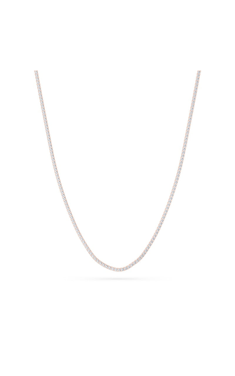 10Cttw Round Shaped Lab Grown Diamond (F/VS) Tennis Necklace in 14K White Gold