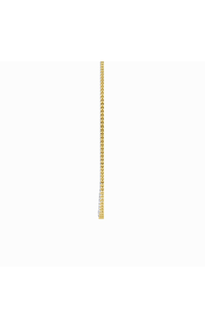 15Cttw Round Shaped Lab Grown Diamond (F/VS) Three Prong Graduating Necklace in 14K Gold