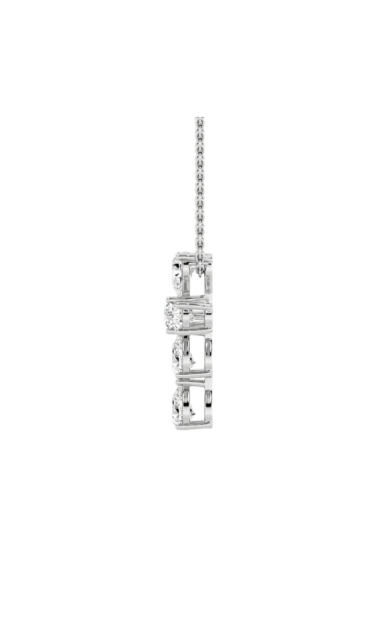 2.75Cttw Pear Shaped Lab Grown Diamond (F/VS) Cross Pendant in 14K Gold