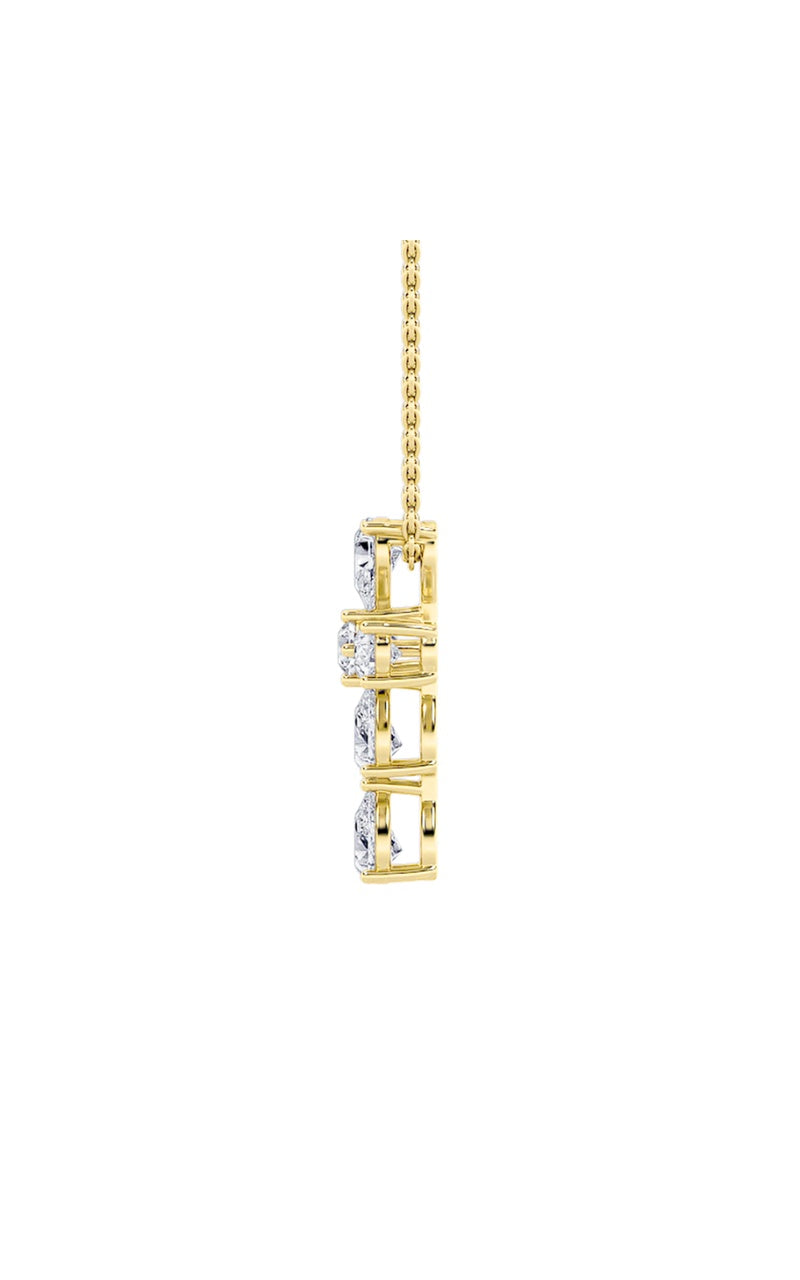 2.75Cttw Pear Shaped Lab Grown Diamond (F/VS) Cross Pendant in 14K Gold