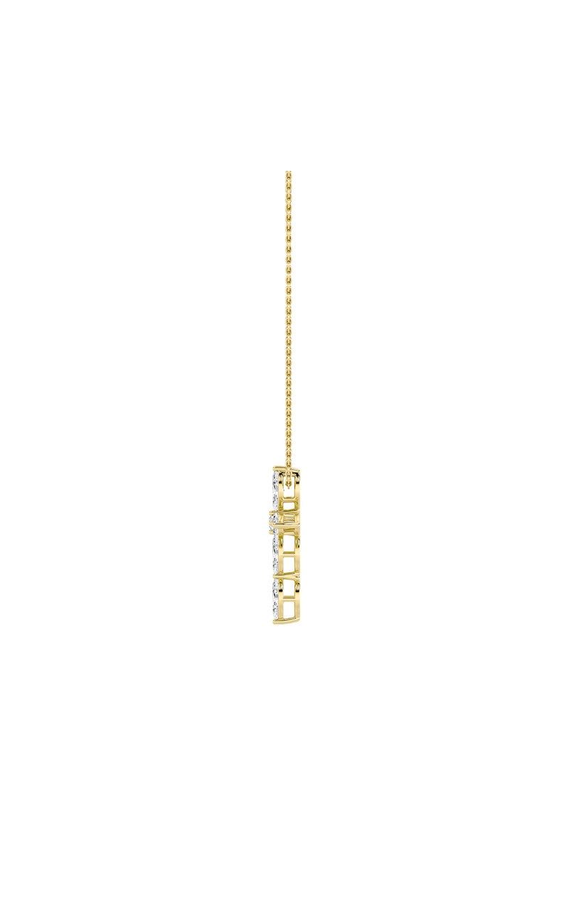 2Cttw Marquise Shaped Lab Grown Diamond (F/VS) Cross Pendant in 14K Gold
