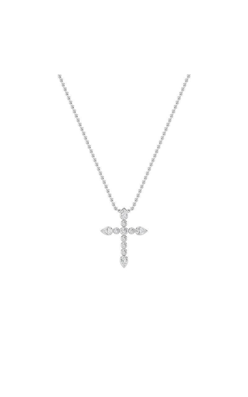 1.5Cttw Pear Shaped Lab Grown Diamond (F/VS) Cross Pendant in 14K Gold