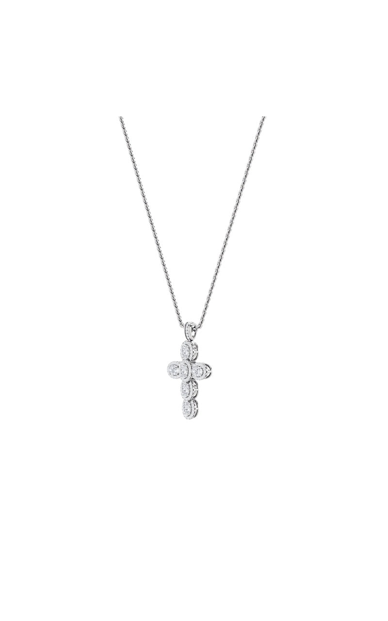 3Cttw Oval Shaped Lab Grown Diamond (F/VS) Cross Pendant in 14K Gold