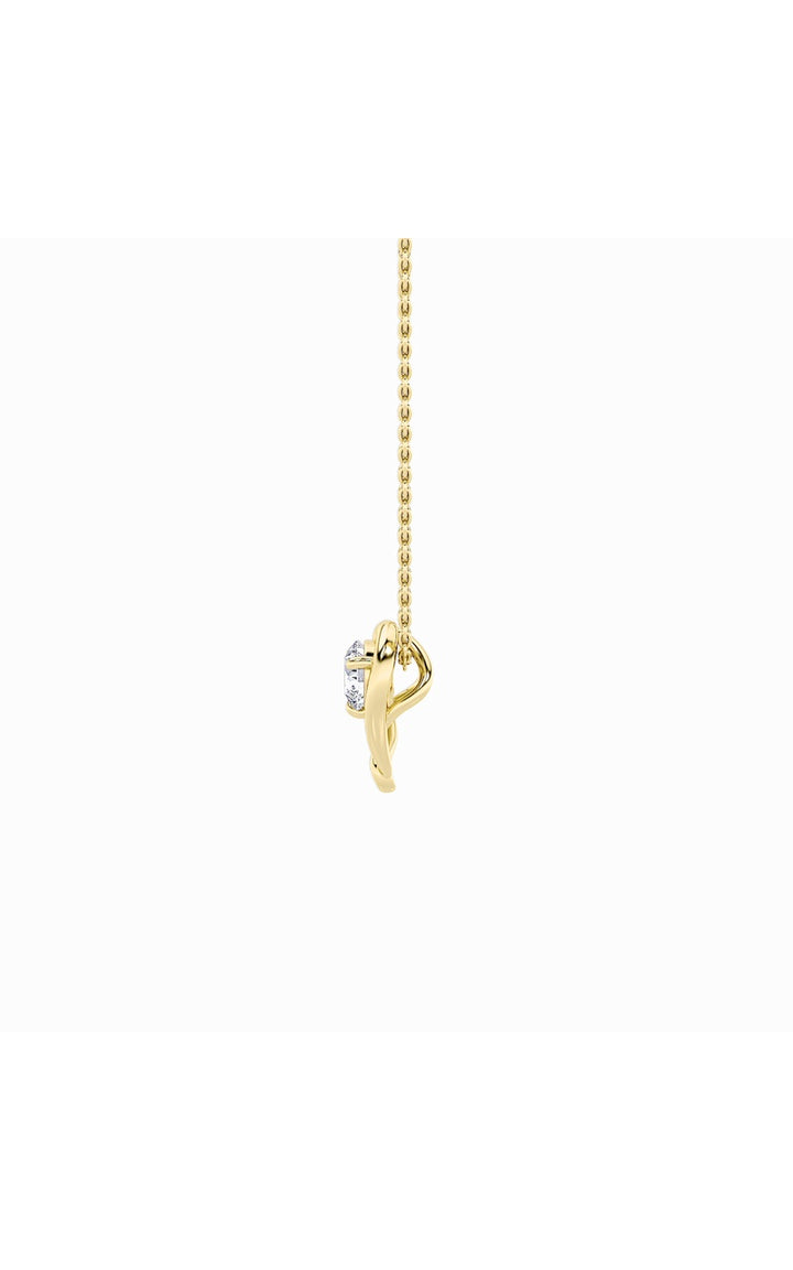 0.5Cttw Round Shaped Lab Grown Diamond (F/VS) Heart Shaped   Pendant in 14K Gold