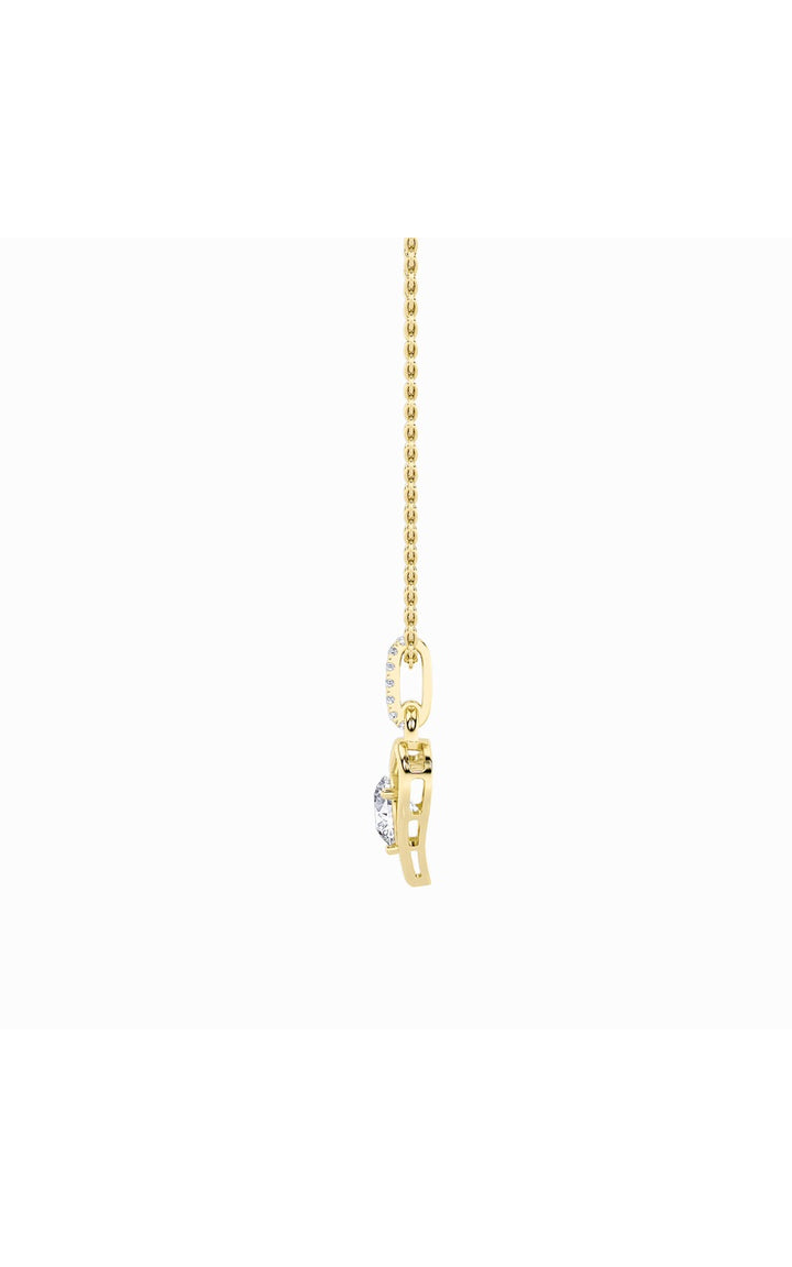 1.5Cttw Round Shaped Lab Grown Diamond (F/VS) Heart Shaped Pendant in 14K Gold