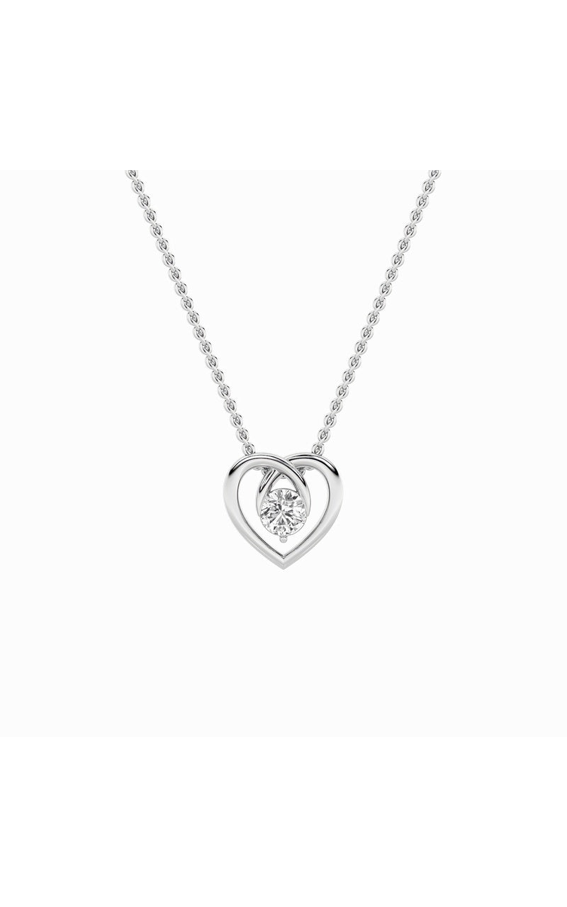 1Cttw Round Shaped Lab Grown Diamond (F/VS) Heart Shaped Pendant in 14K Gold
