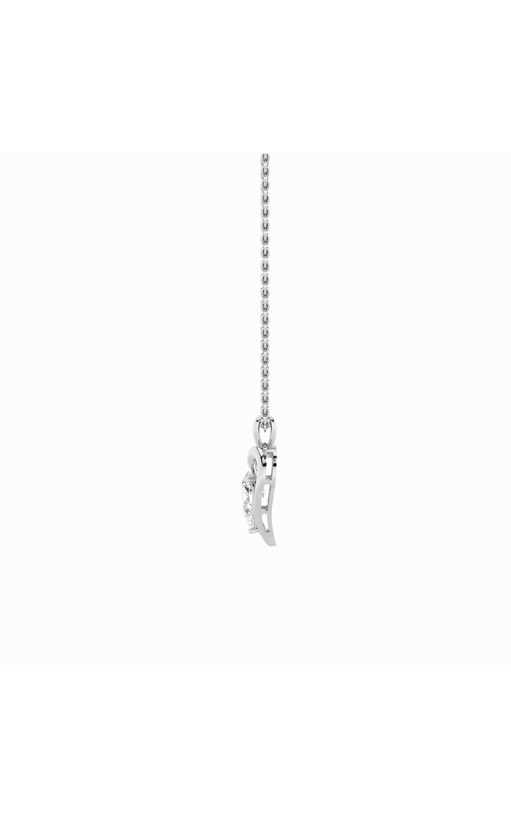 2Cttw Pear Shaped Lab Grown Diamond (F/VS) Heart Shaped Pendant in 14K Gold