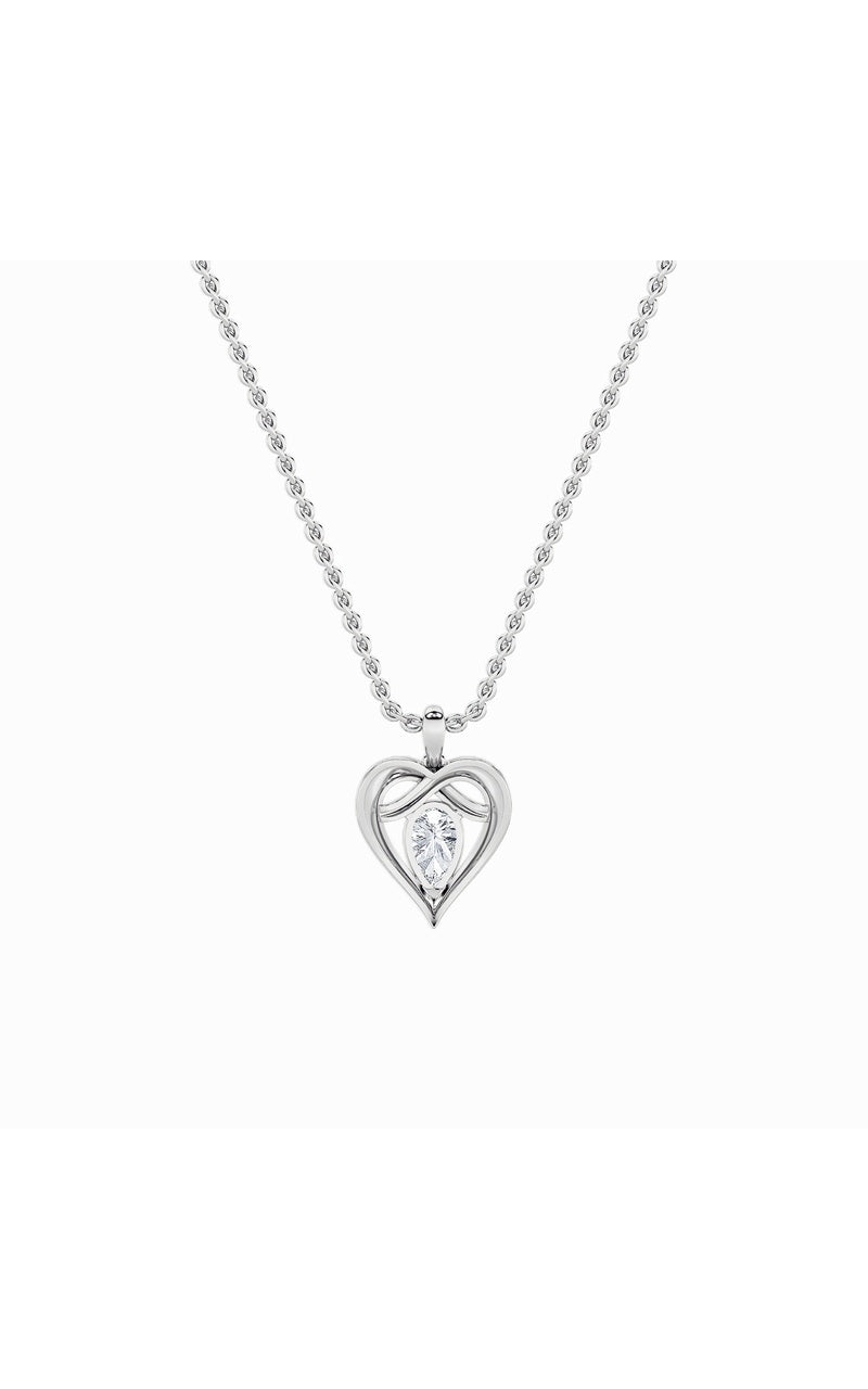 2Cttw Pear Shaped Lab Grown Diamond (F/VS) Heart Shaped Pendant in 14K Gold