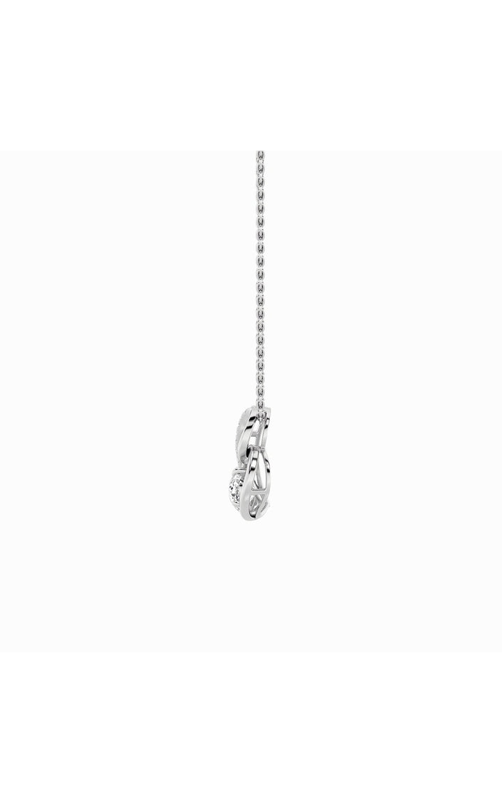 2Cttw Pear Shaped Lab Grown Diamond (F/VS) Heart Shaped Pendant in 14K Gold