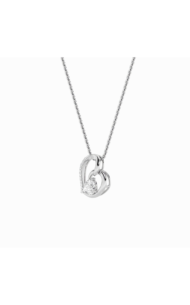 2Cttw Pear Shaped Lab Grown Diamond (F/VS) Heart Shaped Pendant in 14K Gold