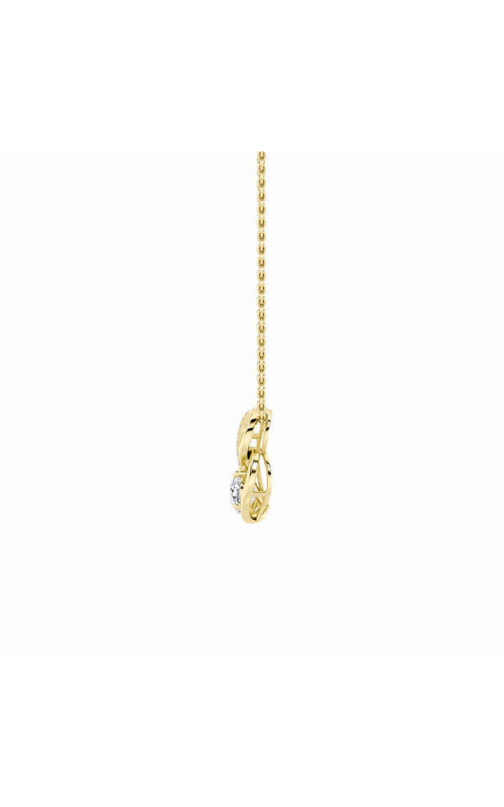 2Cttw Pear Shaped Lab Grown Diamond (F/VS) Heart Shaped Pendant in 14K Gold