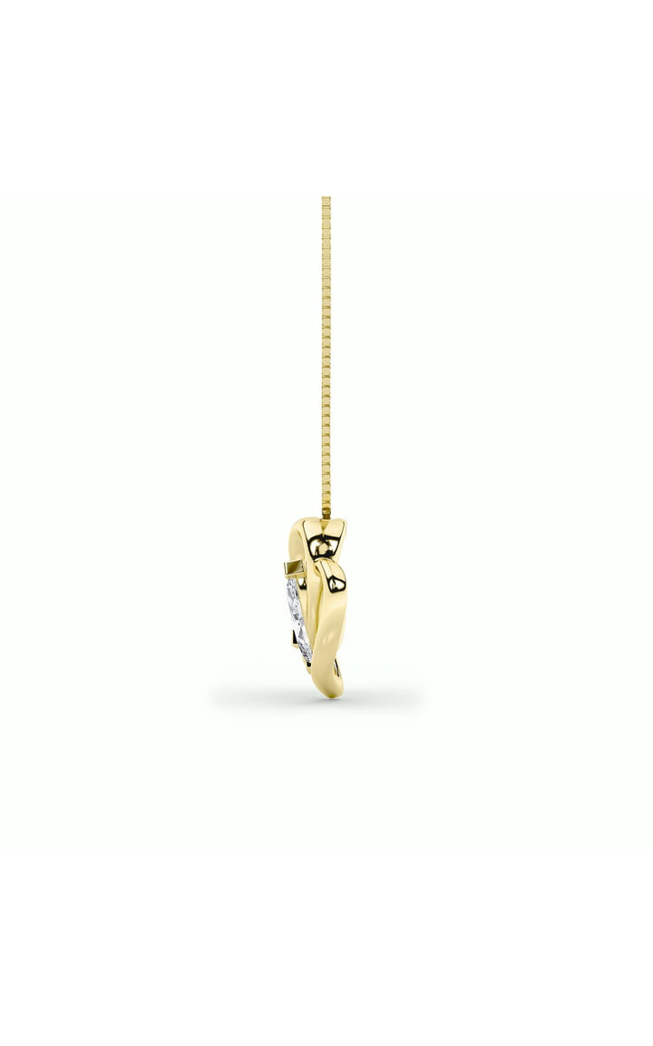 2Cttw Marquise Shaped Lab Grown Diamond (F/VS) Heart Shaped Pendant in 14K Gold