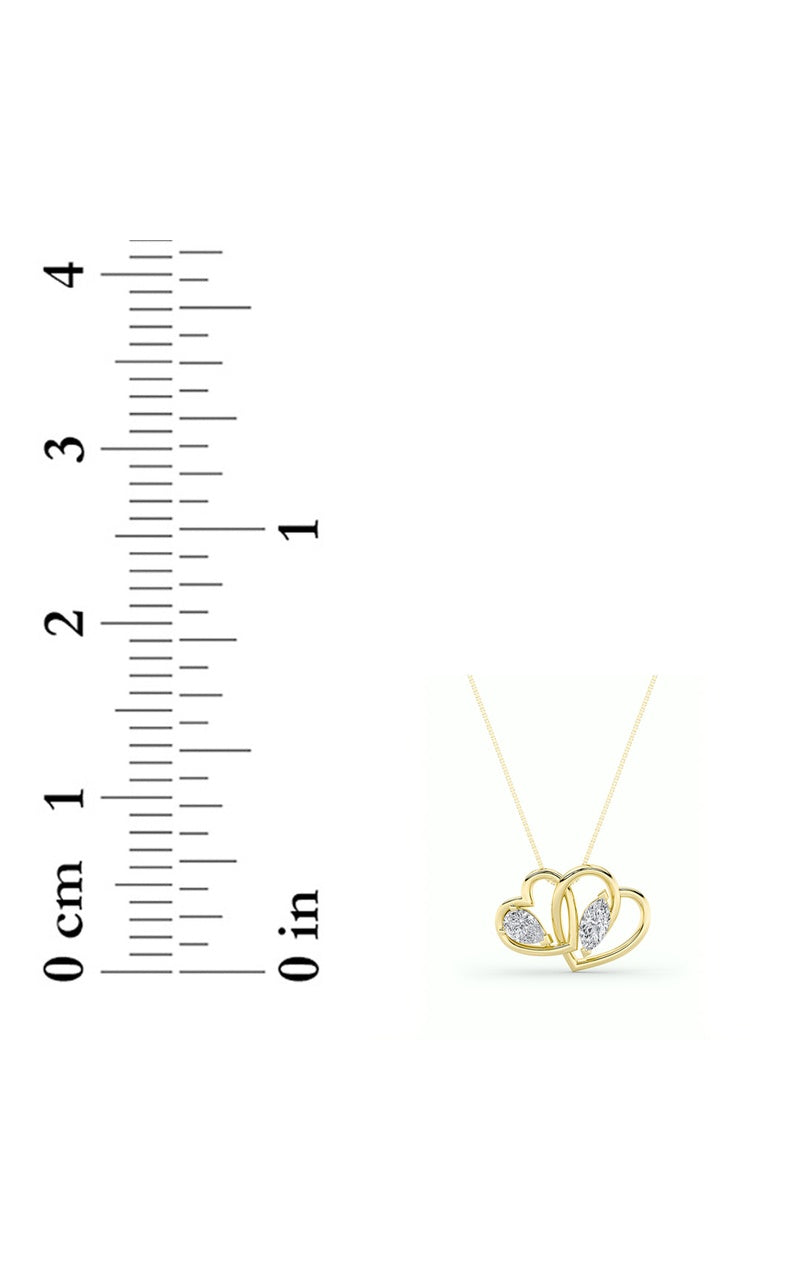 2Cttw Marquise Shaped Lab Grown Diamond (F/VS) Heart Shaped Pendant in 14K Gold