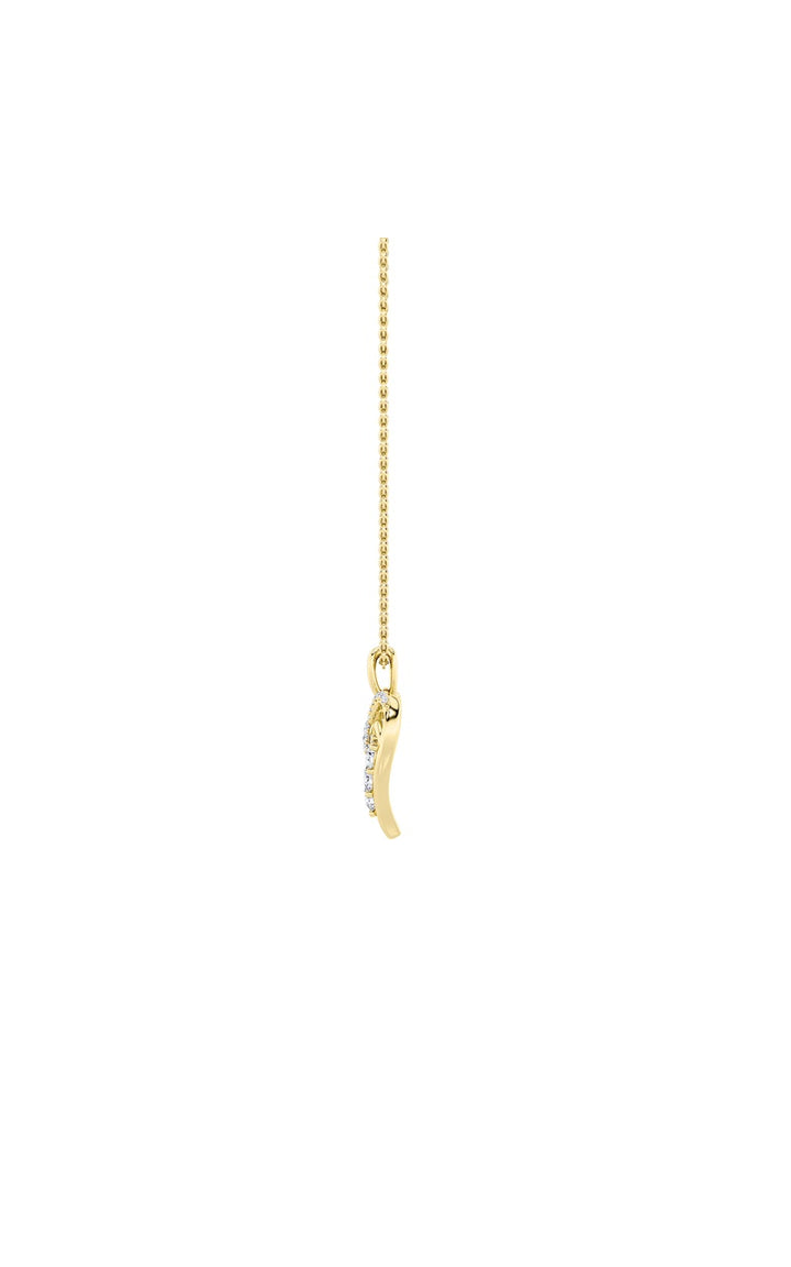 1Cttw Round Shaped Lab Grown Diamond (F/VS) Heart Shaped Pendant in 14K Gold