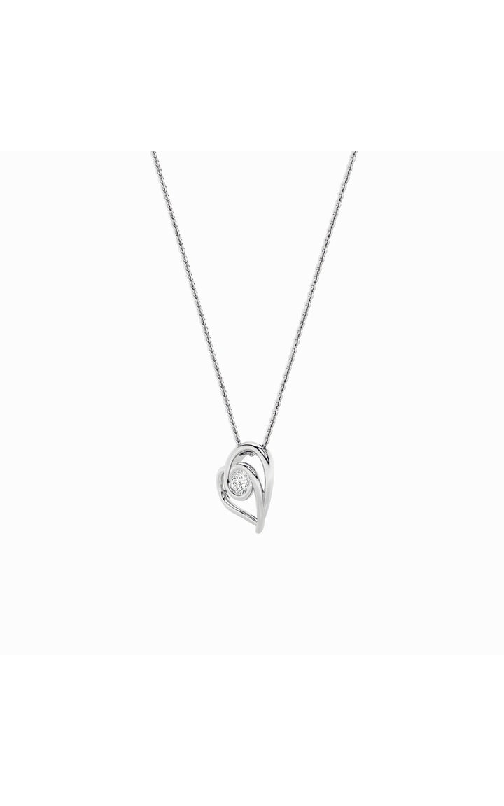 1Cttw Round Shaped Lab Grown Diamond (F/VS) HeartShaped Pendant in 14K Gold
