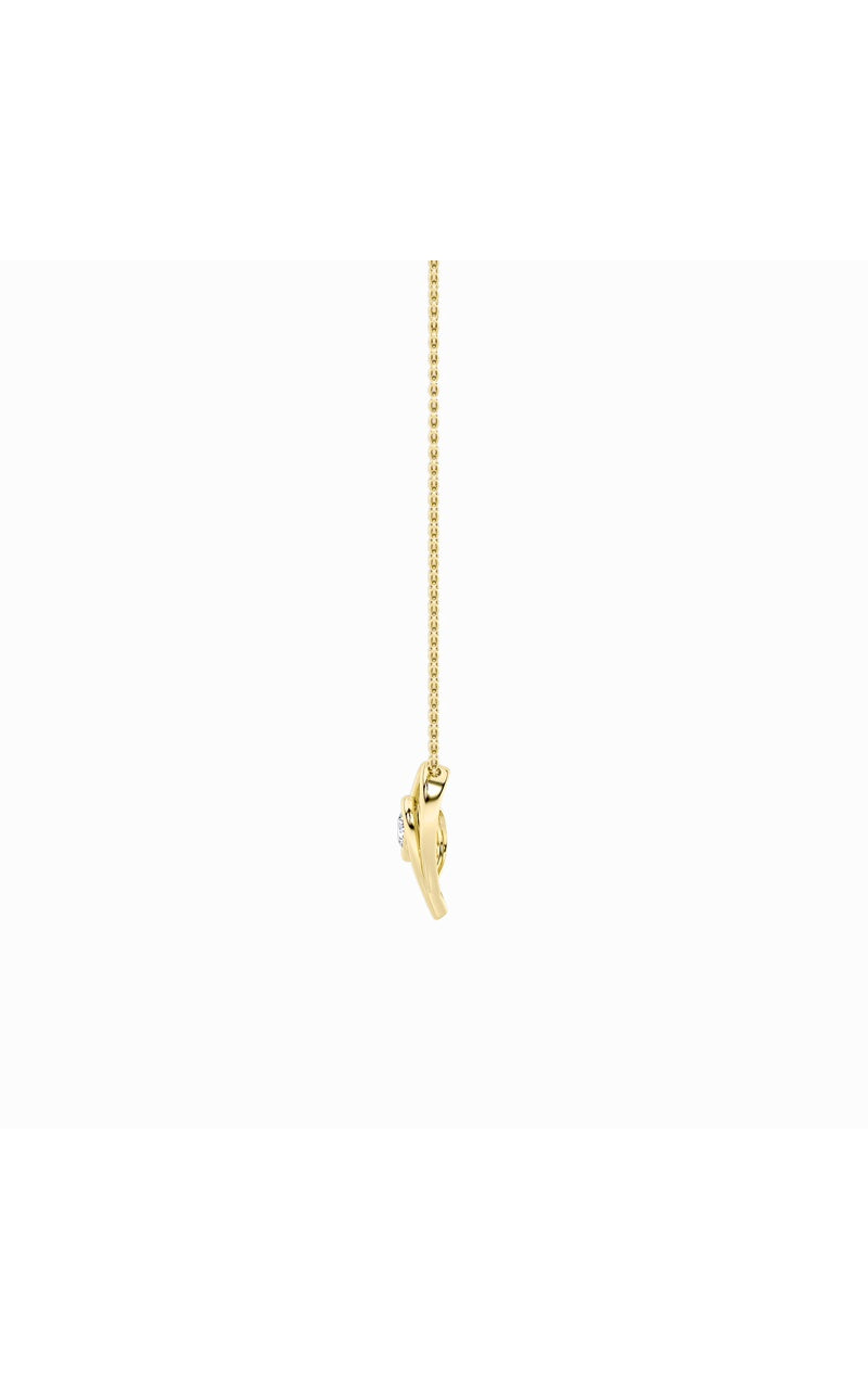 1Cttw Round Shaped Lab Grown Diamond (F/VS) Heart Shaped Pendant in 14K Gold