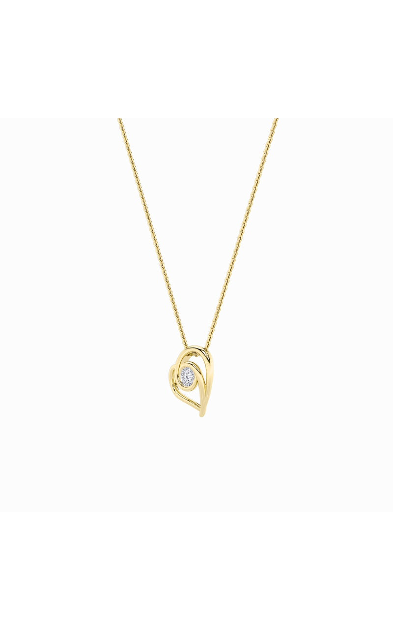 1Cttw Round Shaped Lab Grown Diamond (F/VS) HeartShaped Pendant in 14K Gold