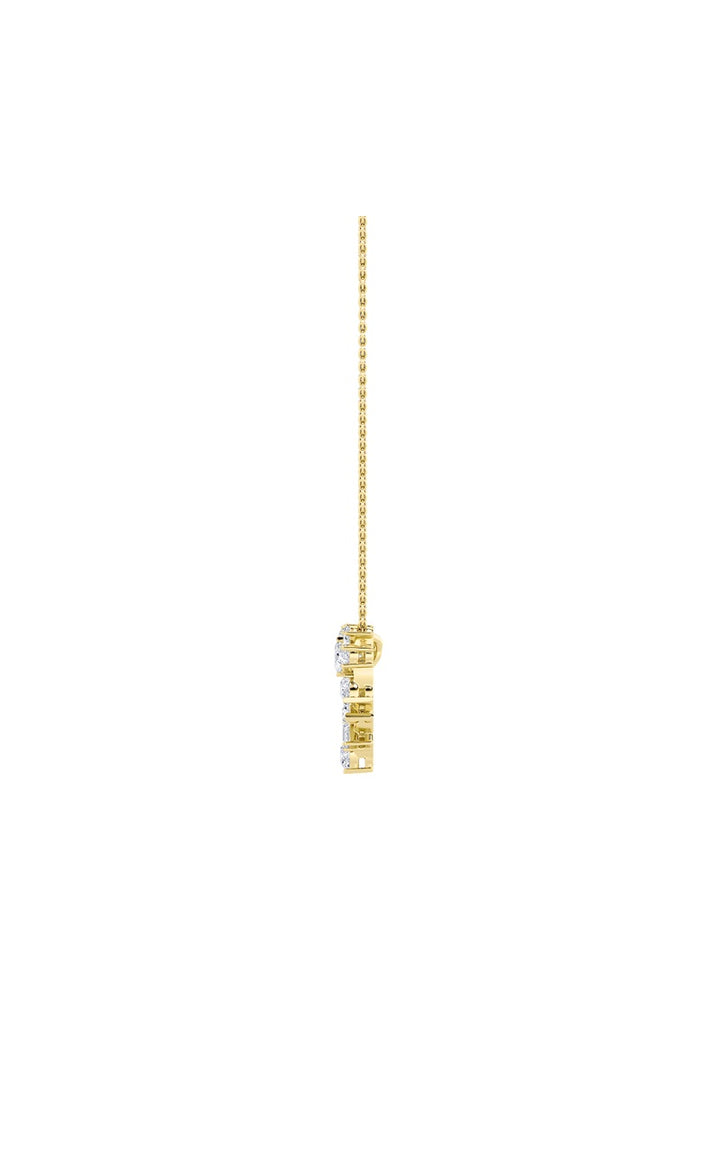 2.5Cttw Emerald Shaped Lab Grown Diamond (F/VS) Heart Shaped Pendant in 14K Gold