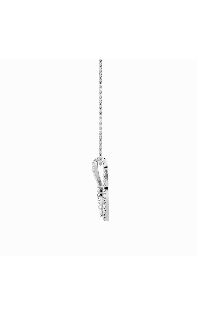 1.25Cttw Marquise Shaped Lab Grown Diamond (F/VS) Heart Shaped Pendant in 14K Gold