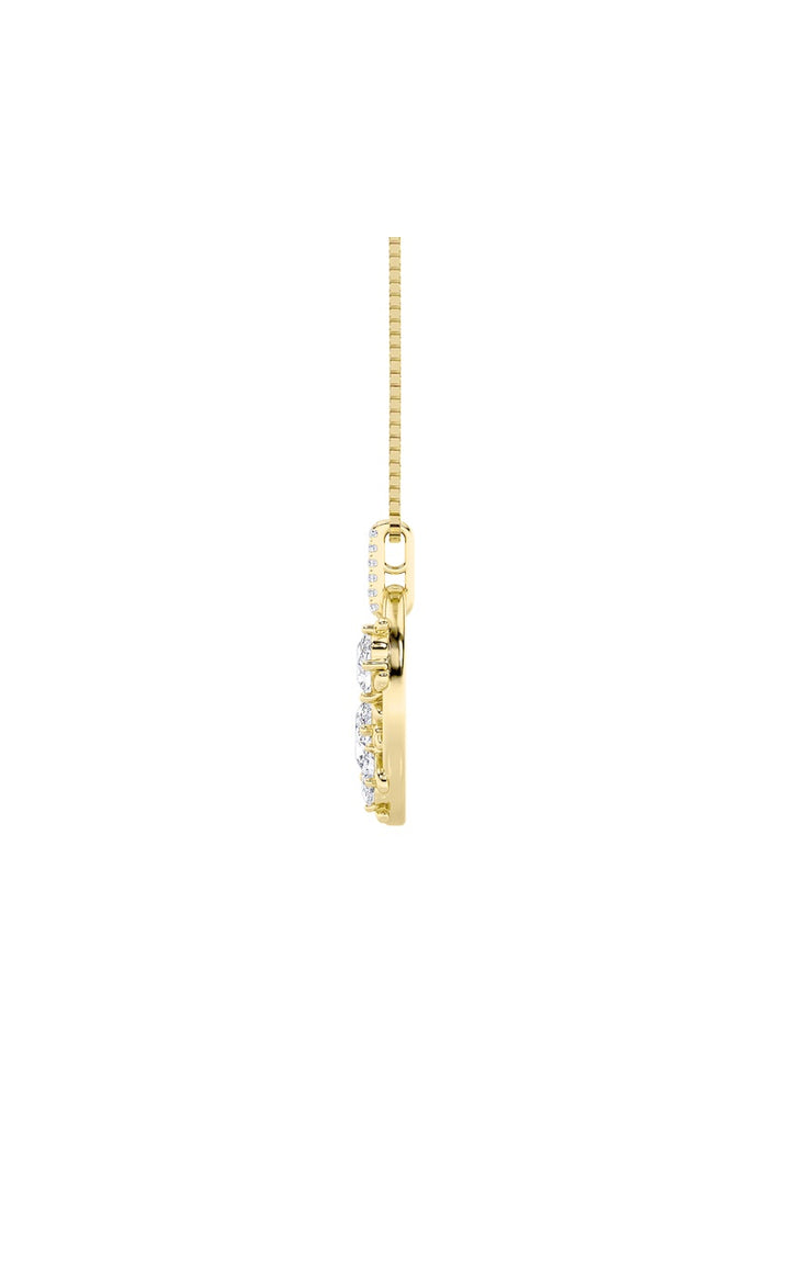 2Cttw Oval Shaped Lab Grown Diamond (F/VS) Baby Turtle Pendant in 14K Gold