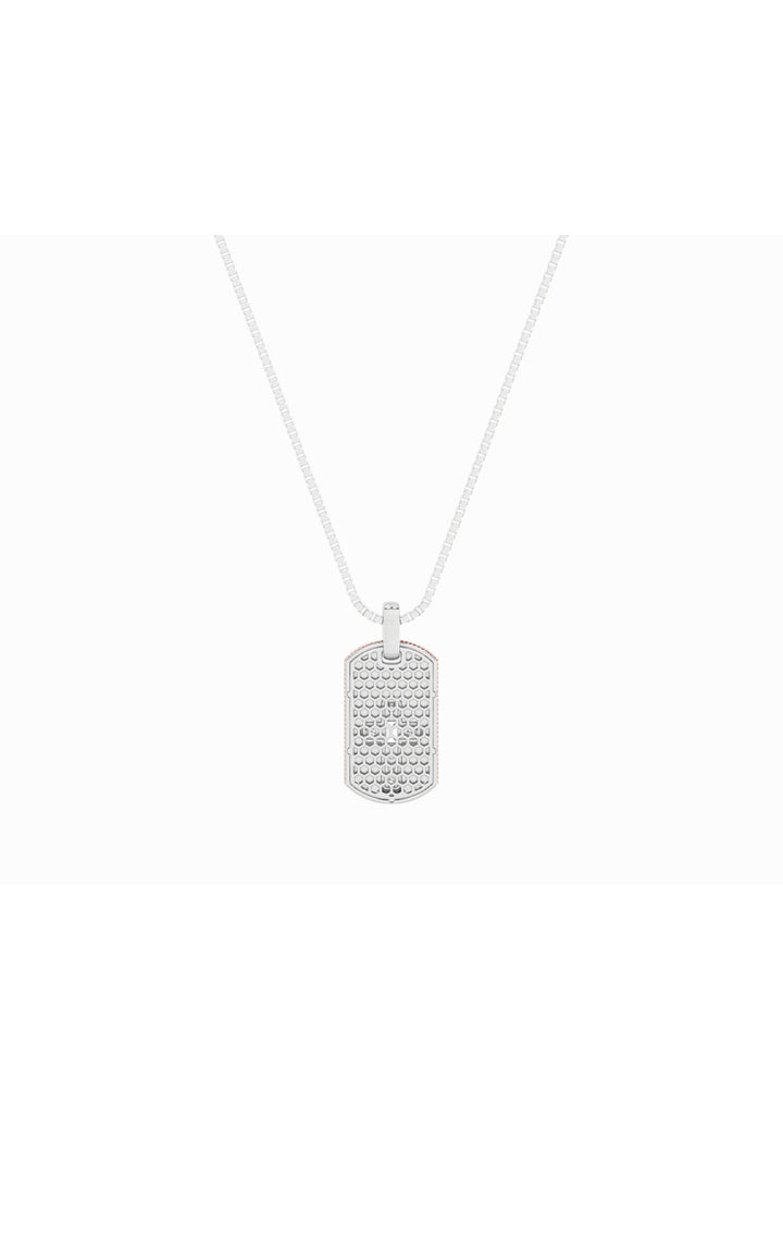1Cttw Emerald Shaped Lab Grown Diamond (F/VS) Dog Tag Pendant in 14K Gold