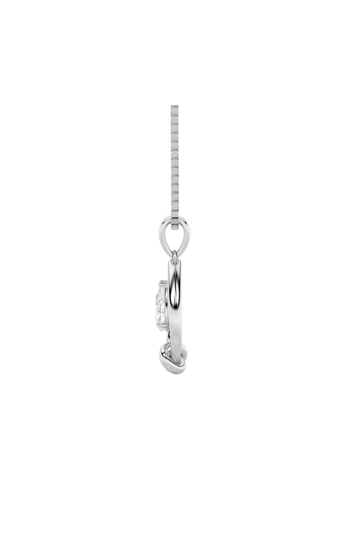 1Cttw Pear Shaped Lab Grown Diamond (F/VS) Solitaire Knot Pendant in 14K Gold