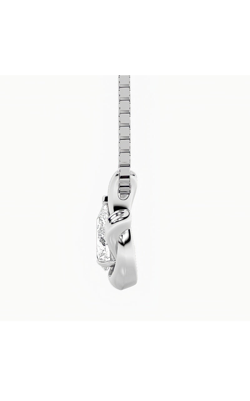 2Cttw Pear Shaped Lab Grown Diamond (F/VS) Knot Pendant in 14K Gold