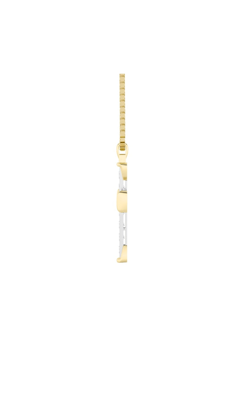 3Cttw Round Shaped Lab Grown Diamond (F/VS) Cross Pendant in 14K Gold
