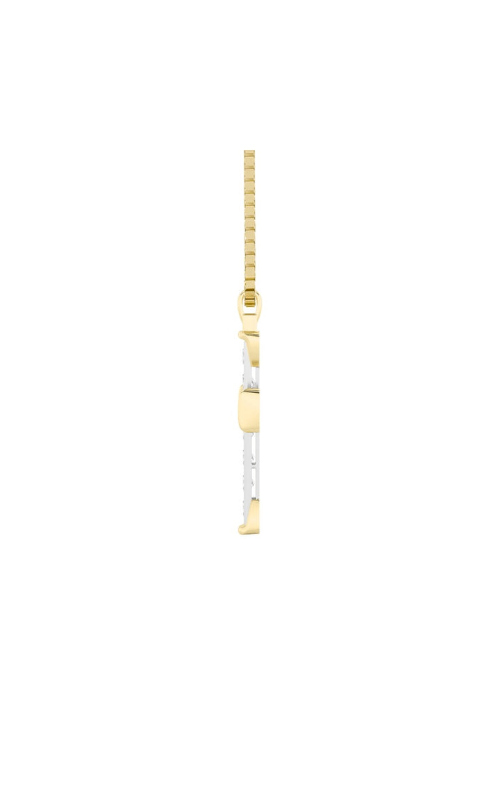 3Cttw Round Shaped Lab Grown Diamond (F/VS) Cross Pendant in 14K Gold
