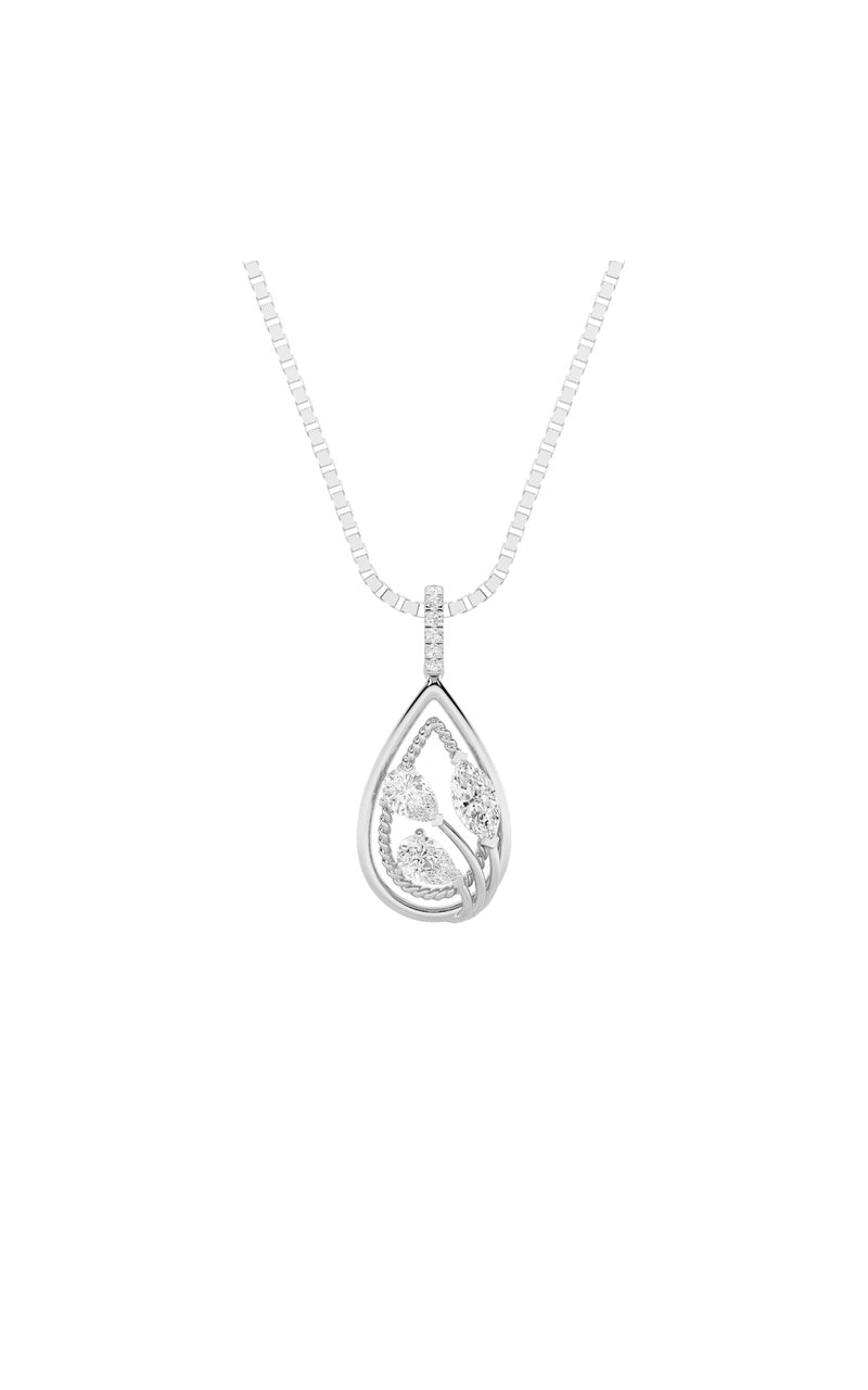 1Cttw Marquise Shaped Lab Grown Diamond (F/VS) Pendant in 14K Gold