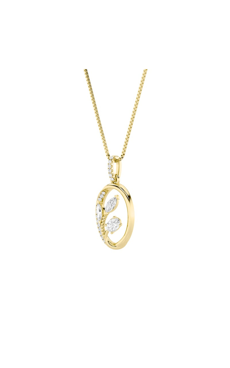 1Cttw Oval Shaped Lab Grown Diamond (F/VS) Pendant in 14K Gold