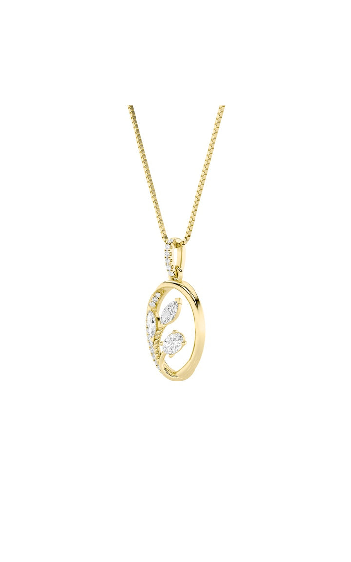 1Cttw Oval Shaped Lab Grown Diamond (F/VS) Pendant in 14K Gold