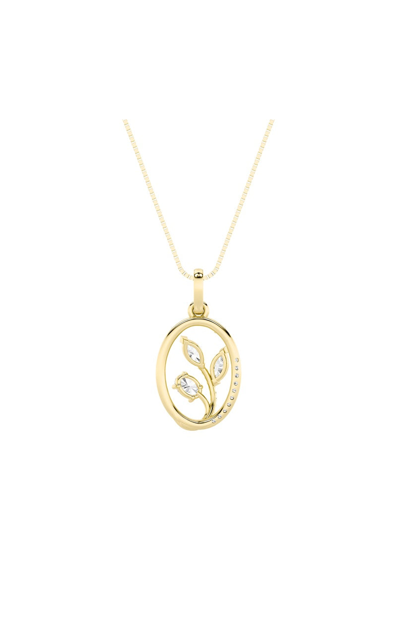 1Cttw Oval Shaped Lab Grown Diamond (F/VS) Pendant in 14K Gold