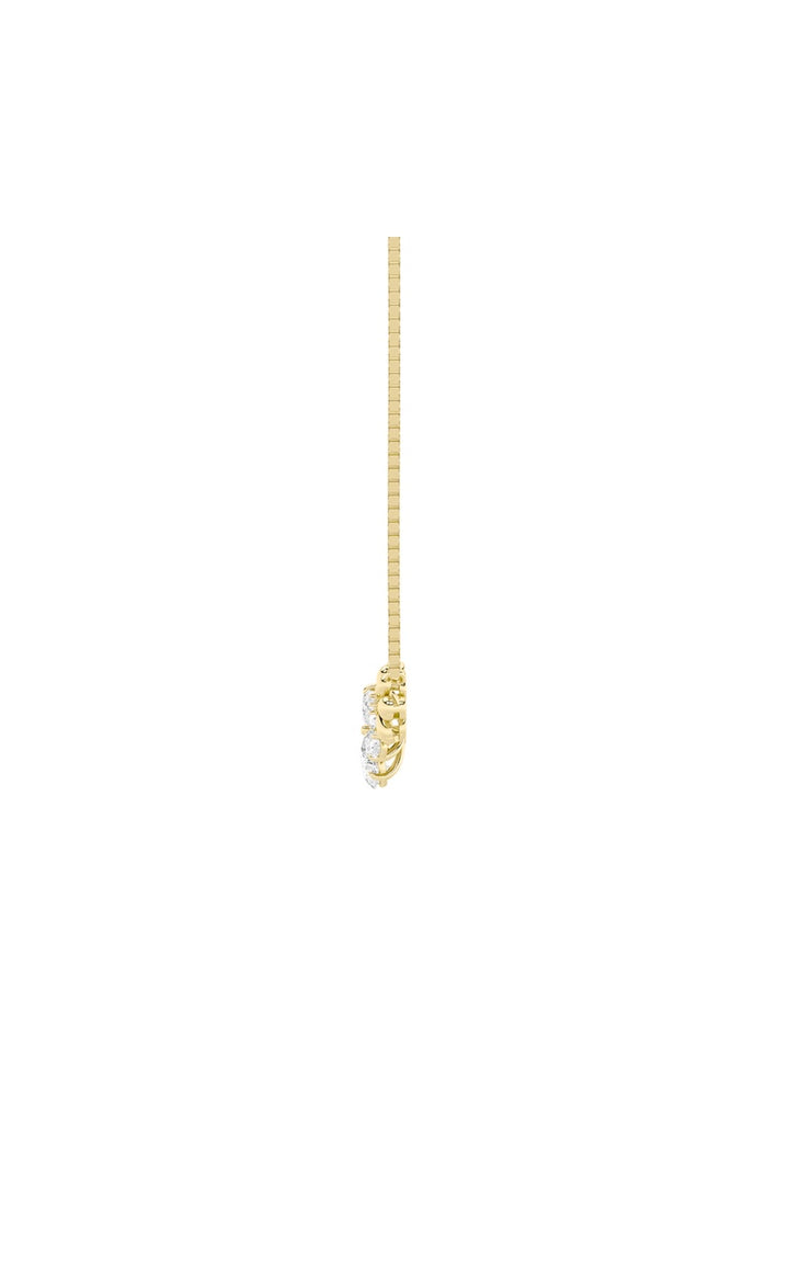 2Cttw Pear Shaped Lab Grown Diamond (F/VS) Fancy Flower Necklace in 14K Gold