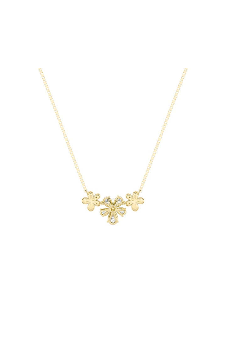 2Cttw Pear Shaped Lab Grown Diamond (F/VS) Fancy Flower Necklace in 14K Gold