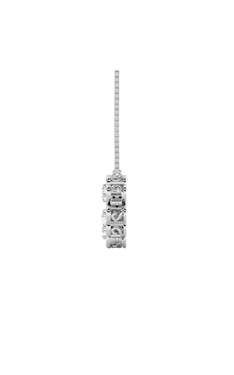 1Cttw Round Shaped Lab Grown Diamond (F/VS) HeartShaped Necklace in 14K Gold