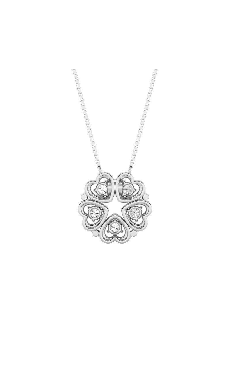1Cttw Round Shaped Lab Grown Diamond (F/VS) HeartShaped Necklace in 14K Gold