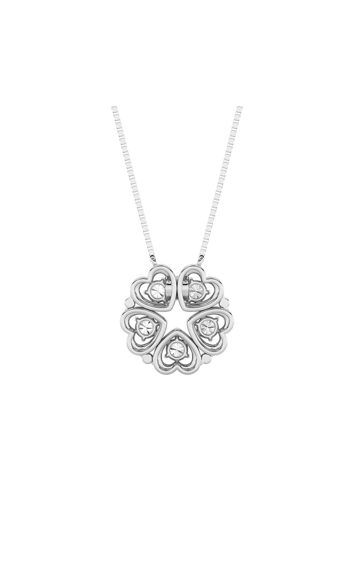 1Cttw Round Shaped Lab Grown Diamond (F/VS) HeartShaped Necklace in 14K Gold