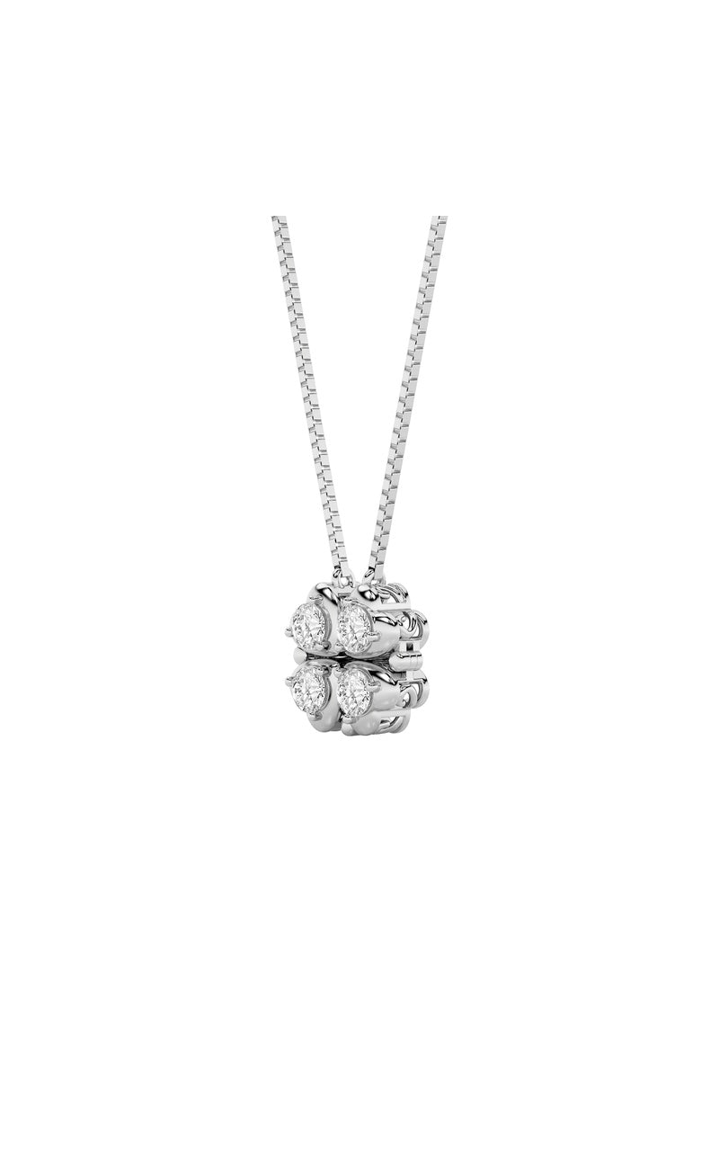 1Cttw Round Shaped Lab Grown Diamond (F/VS) Heart Shaped Necklace in 14K Gold