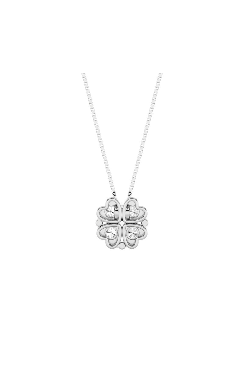 1Cttw Round Shaped Lab Grown Diamond (F/VS) Heart Shaped Necklace in 14K Gold