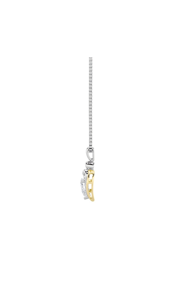 1.5Cttw Pear Shaped Lab Grown Diamond (F/VS) Heart Shaped Pendant in 14K Gold