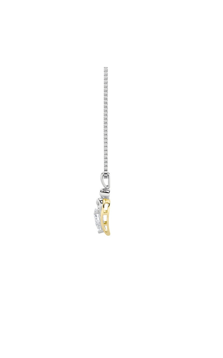 1.5Cttw Pear Shaped Lab Grown Diamond (F/VS) Heart Shaped Pendant in 14K Gold
