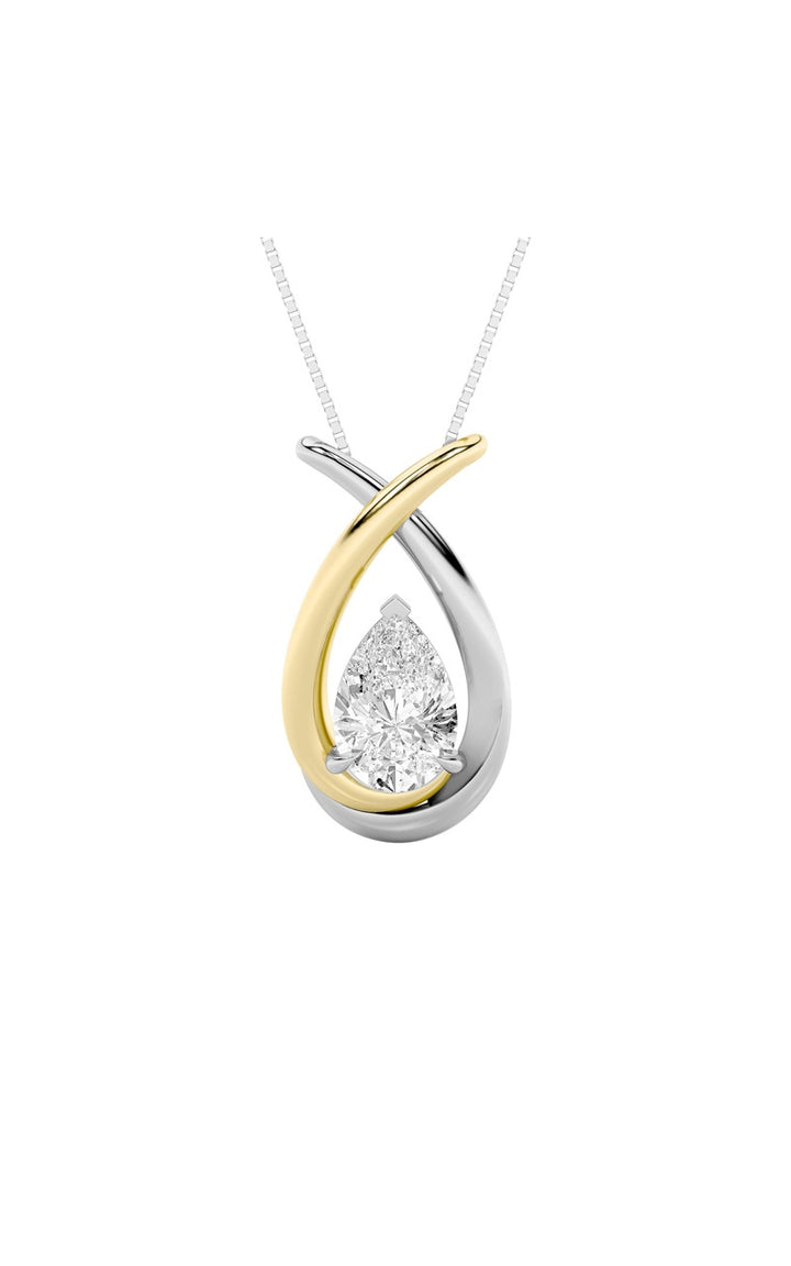 1.5Cttw Pear Shaped Lab Grown Diamond (F/VS) Fancy Pendant in 14K Gold