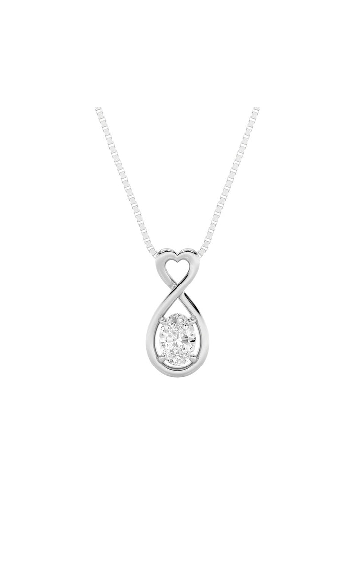1Cttw Oval Shaped Lab Grown Diamond (G/VS) Fancy Solitaire Pendant in 14K Gold